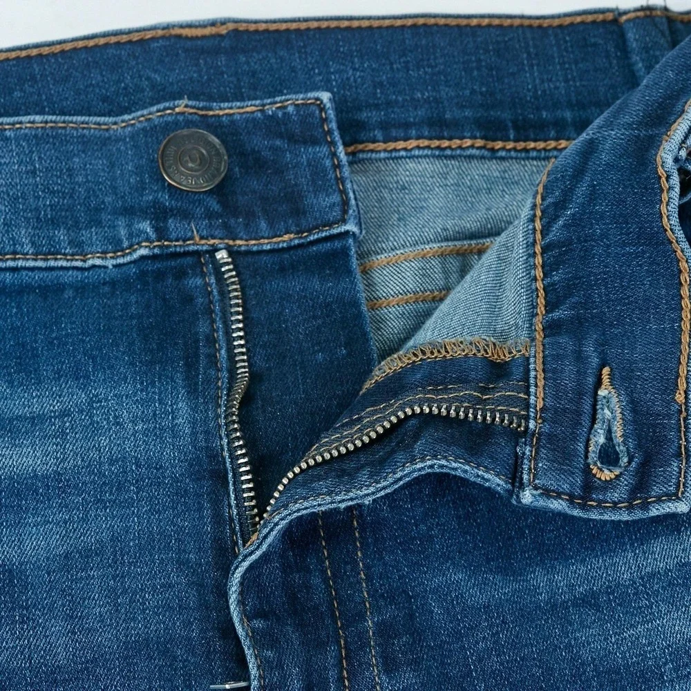 True Religion Ricky Jeans Mens 44 Blue Relaxed Straight Flap Pocket Denim